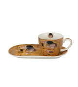 Porcelán reggeliző csésze aljjal 450 ml Klimt A Csók