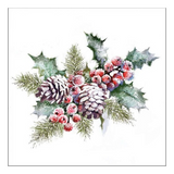 Szalvéta Karácsonyi papírszalvéta Holly And Berries