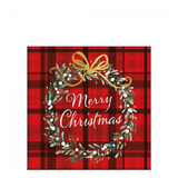 Szalvéta Karácsonyi papírszalvéta Christmas Plaid Red