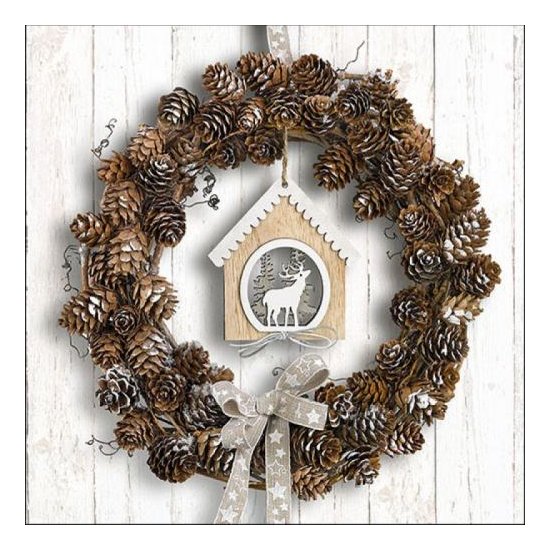 Szalvéta Karácsonyi papírszalvéta Pine Cone Wreath