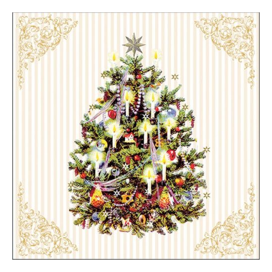 Szalvéta Karácsonyi papírszalvéta X-mas Tree Cream