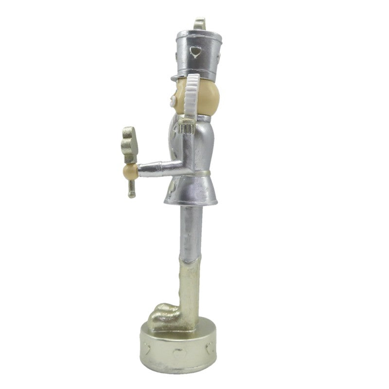 Karácsonyi dekoráció Arany és ezüst karácsonyi diótörő figura 24 cm