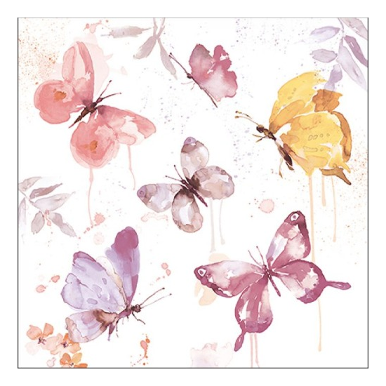 Szalvéta Butterfly Collection Rose papírszalvéta 33x33 cm 20 db-os