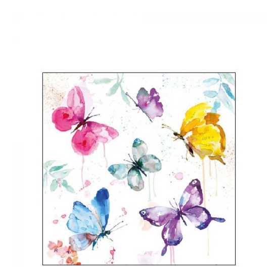 Szalvéta Butterfly Collection white papírszalvéta 25x25 cm 20 db-os
