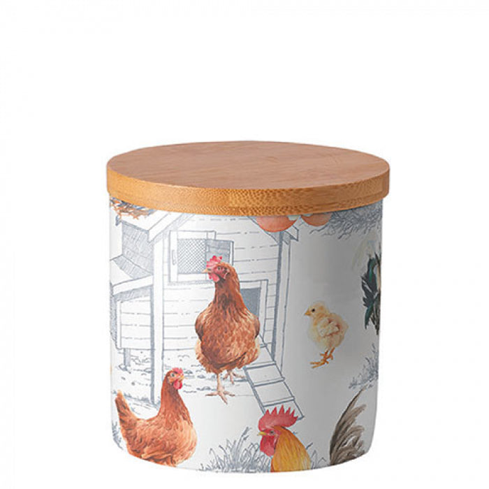 Tároló doboz Chicken Farm porcelán konyhai tároló szilikon zárógyűrűvel kicsi