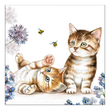 Szalvéta Cicás, méhecskés papírszalvéta 33x33cm - Cats and Bees