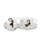 Bögre, csésze Cicás porcelán teás csésze aljjal két személyes 280 ml Charming cats