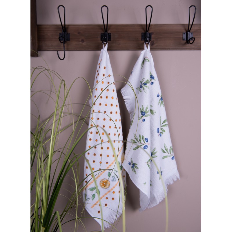 Konyharuha Citrom mintás pamut konyhai kéztörlő Lemons & Leafs