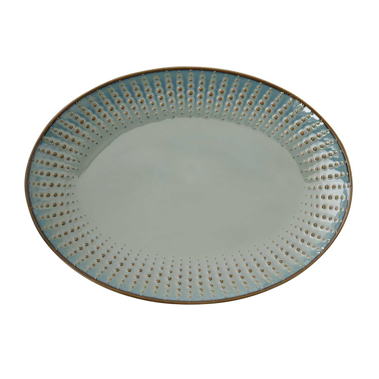 Tálka Drops Celadon porcelán ovális sültes tál
