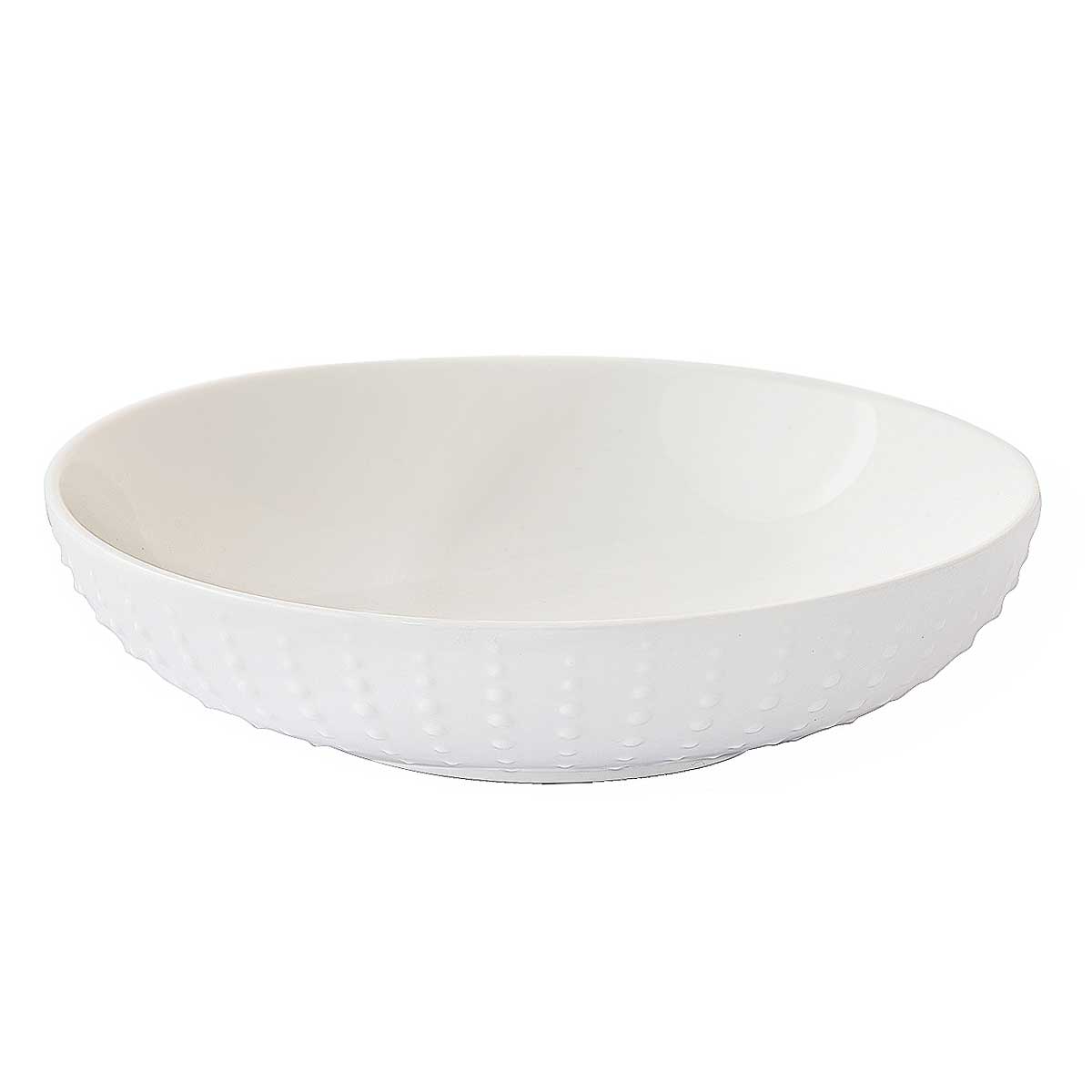 Tányér, étkészlet Drops fehér modern porcelán mélytányér