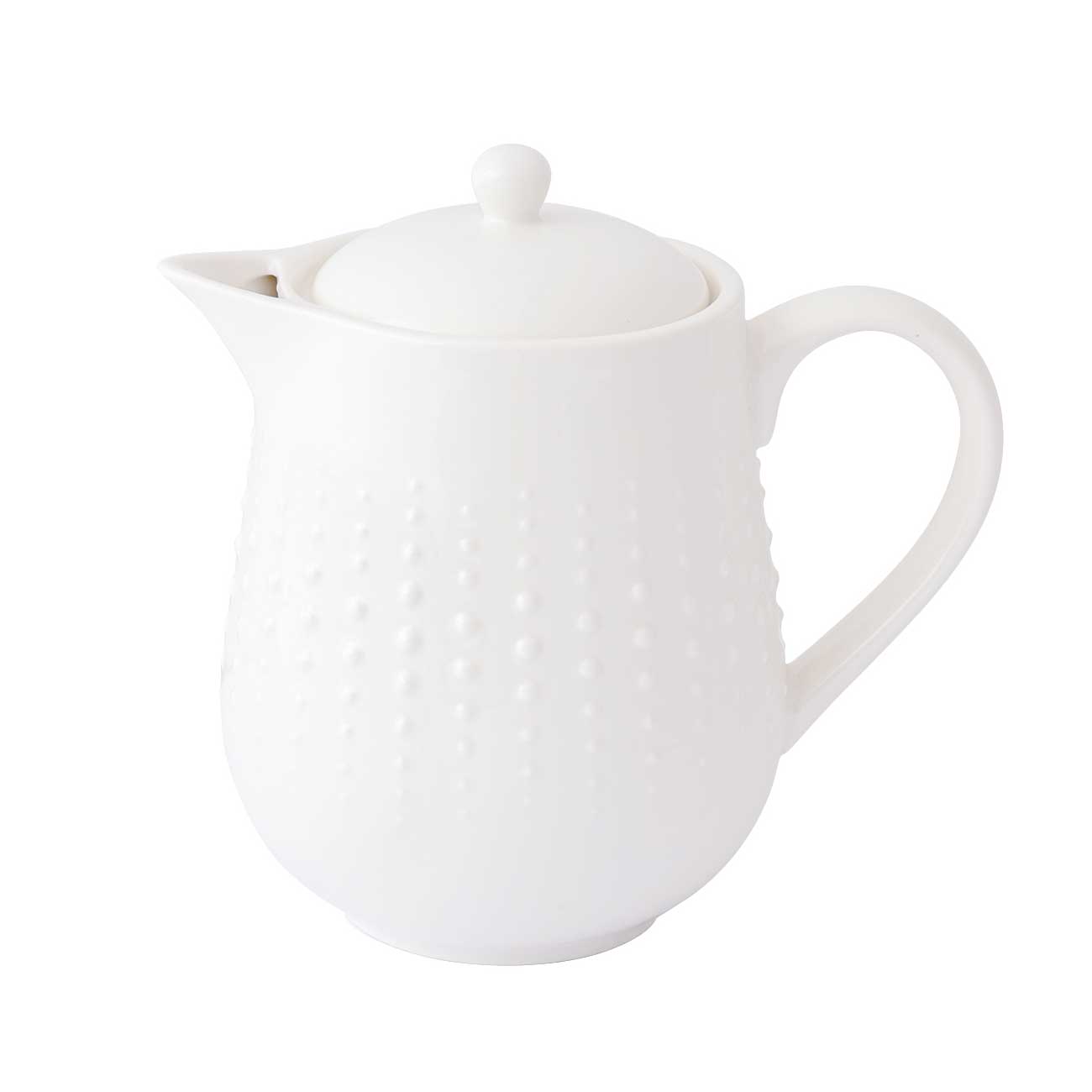 Teáskanna Drops fehér modern porcelán teáskanna 800ml