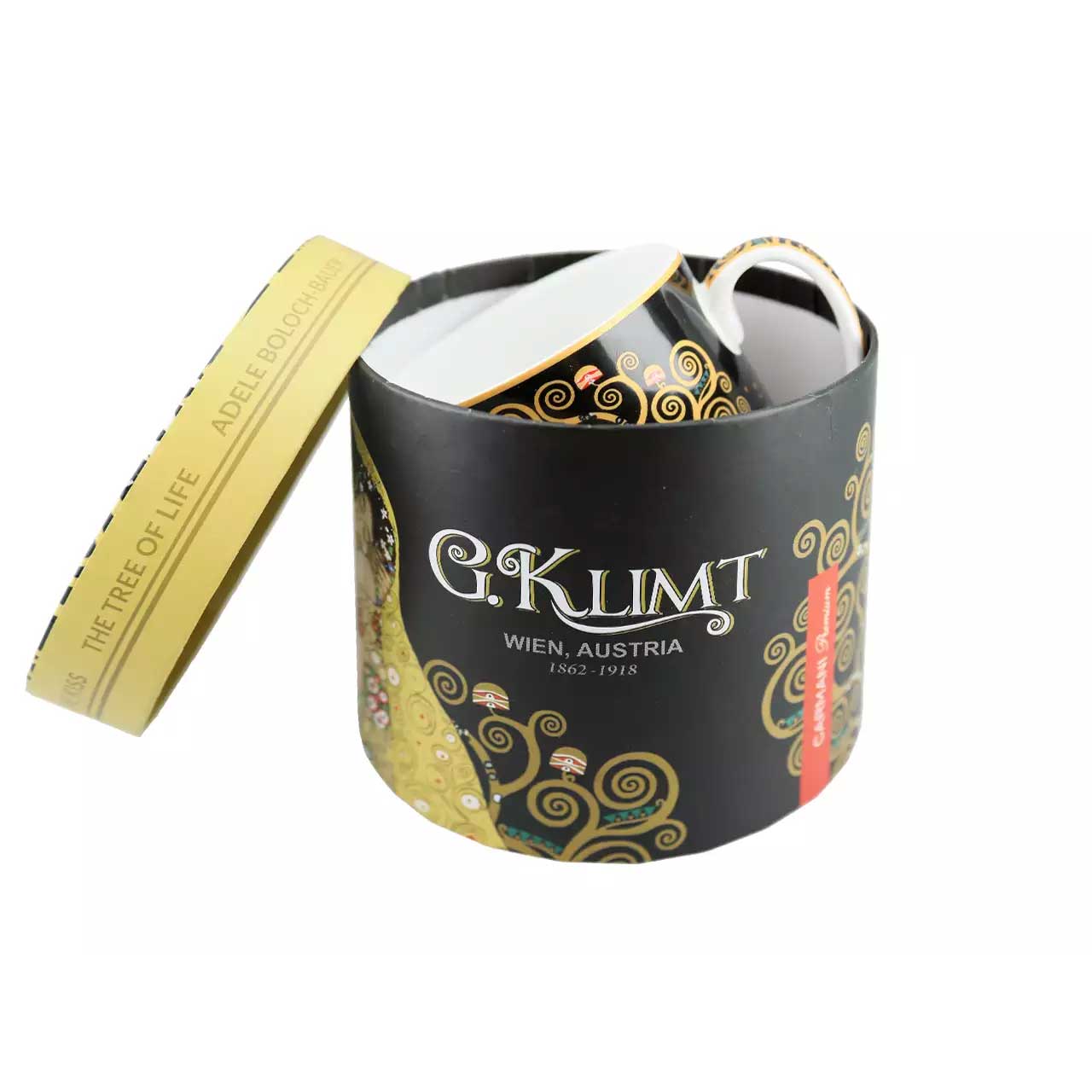 Bögre, csésze Gustav Klimt Életfa porcelán bögre díszdobozban 400 ml