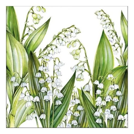 Szalvéta Gyöngyvirágos papírszalvéta Sweet Lily 33x33cm