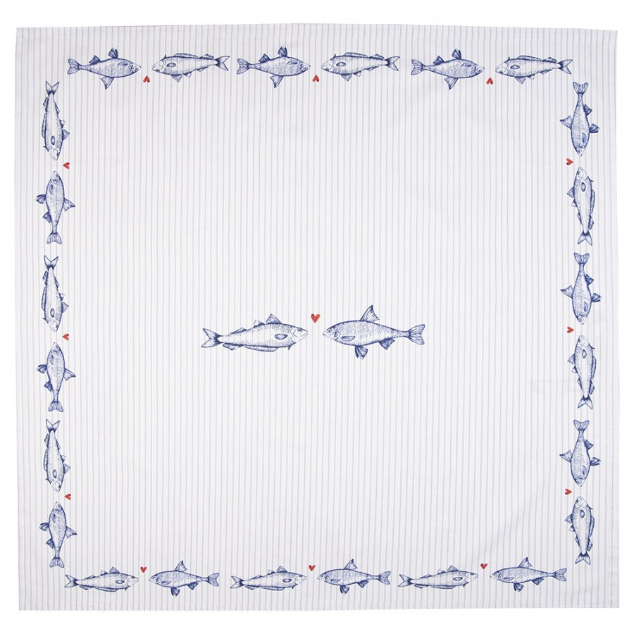 Asztalterítő Hal mintás pamut asztalterítő 150x150 cm