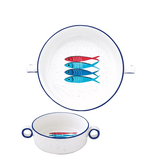 Tálka Halmintás porcelán tálka füllel 12cm Sardine's Party