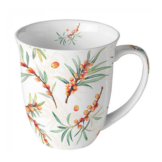 Bögre, csésze Homoktövis porcelán bögre 400 ml