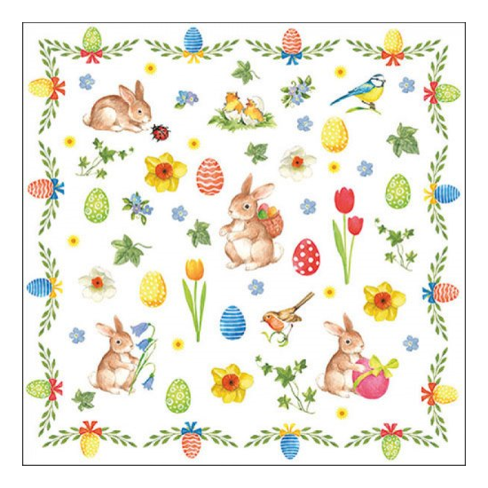 Szalvéta Húsvéti papírszalvéta 33x33 cm Easter Collage