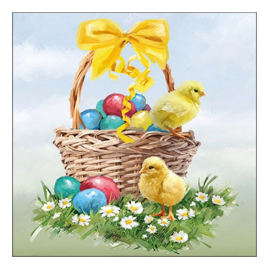 Szalvéta Húsvéti papírszalvéta Easter basket 33x33 cm