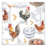 Szalvéta Húsvéti tyúkól papírszalvéta Chicken Farm 33x33cm