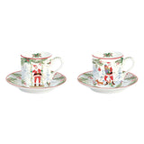Tányér, étkészlet Joyful Santa karácsonyi Porcelán eszpresszó csésze 2 személyes