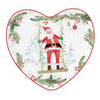 Tálca Joyful Santa karácsonyi Porcelán szív alakú kínáló tálca