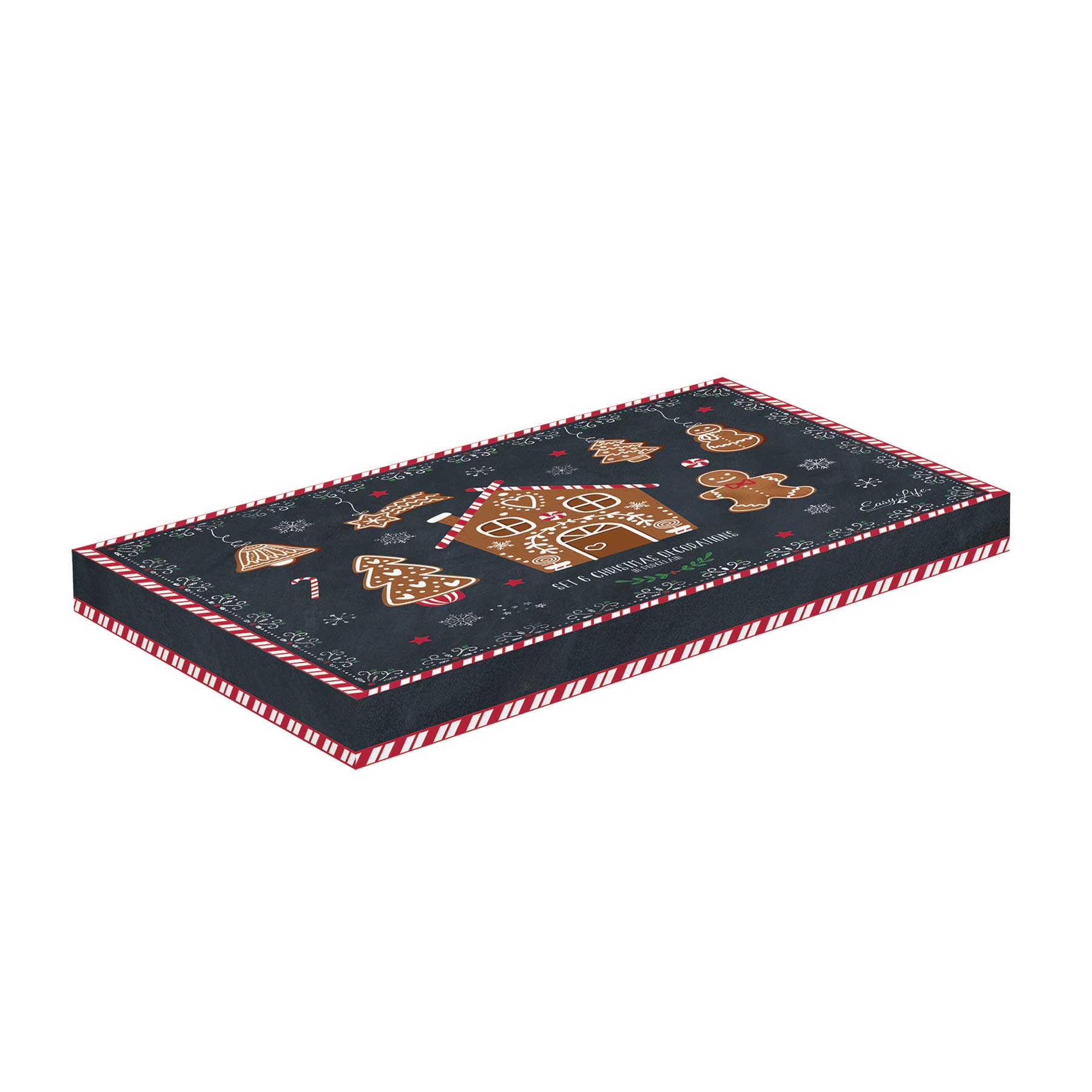 Karácsonyfadísz Karácsonyfadísz porcelán mézeskalács forma díszdobozban Gingerbread