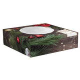 Kínáló tál Karácsonyi asztali kínáló tál fehér domború Holly Berries