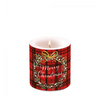 Gyertya Karácsonyi átvilágítós gyertya Christmas Plaid Red 8x7,5cm