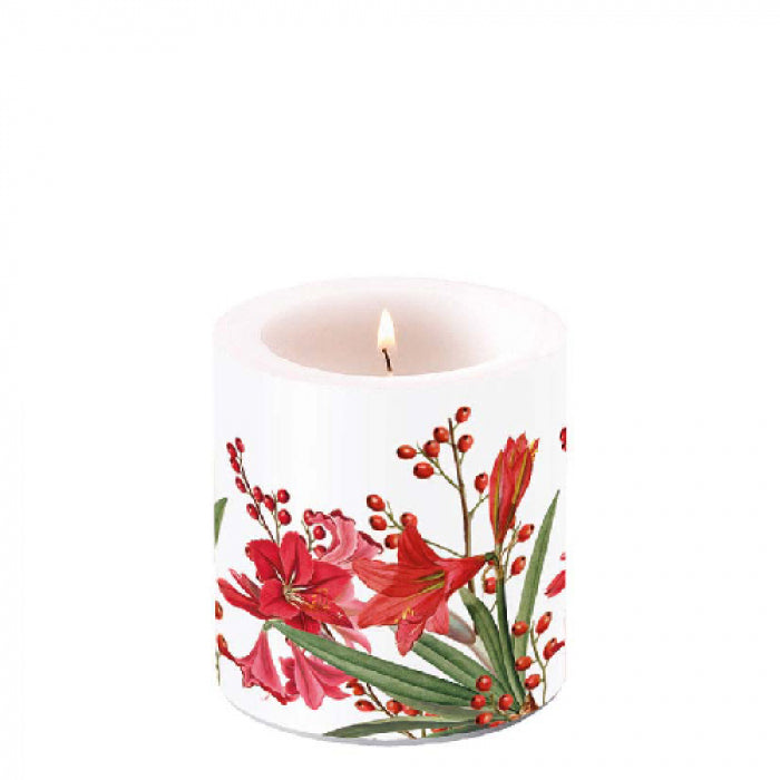 Gyertya Karácsonyi átvilágítós viasz gyertya Christmas Bouquet kicsi