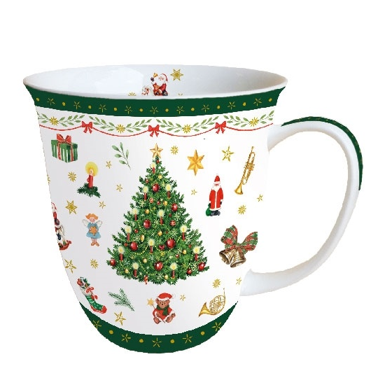 Bögre, csésze Karácsonyi bögre porcelán Christmas Evergreen 400ml