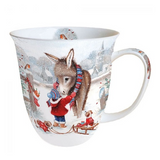 Bögre, csésze Karácsonyi csacsis porcelánbögre Keeping Warm 400ml