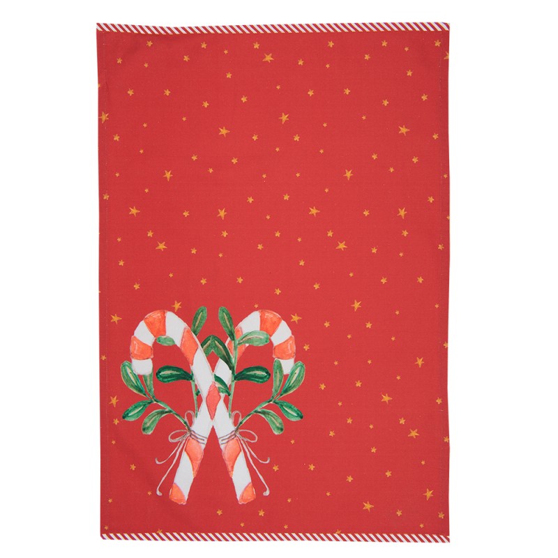 Konyharuha Karácsonyi csíkos nyalóka mintás konyharuha piros Happy Little Christmas