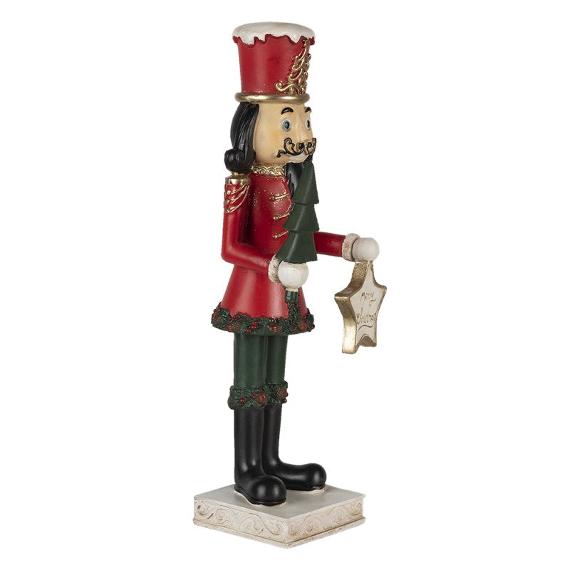 Karácsonyi dekoráció Karácsonyi Diótörő figura szett Merry Christmas táblával 35 cm