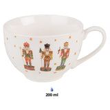 Tányér, étkészlet Karácsonyi diótörő mintás porcelán csésze aljjal Happy Little Christmas