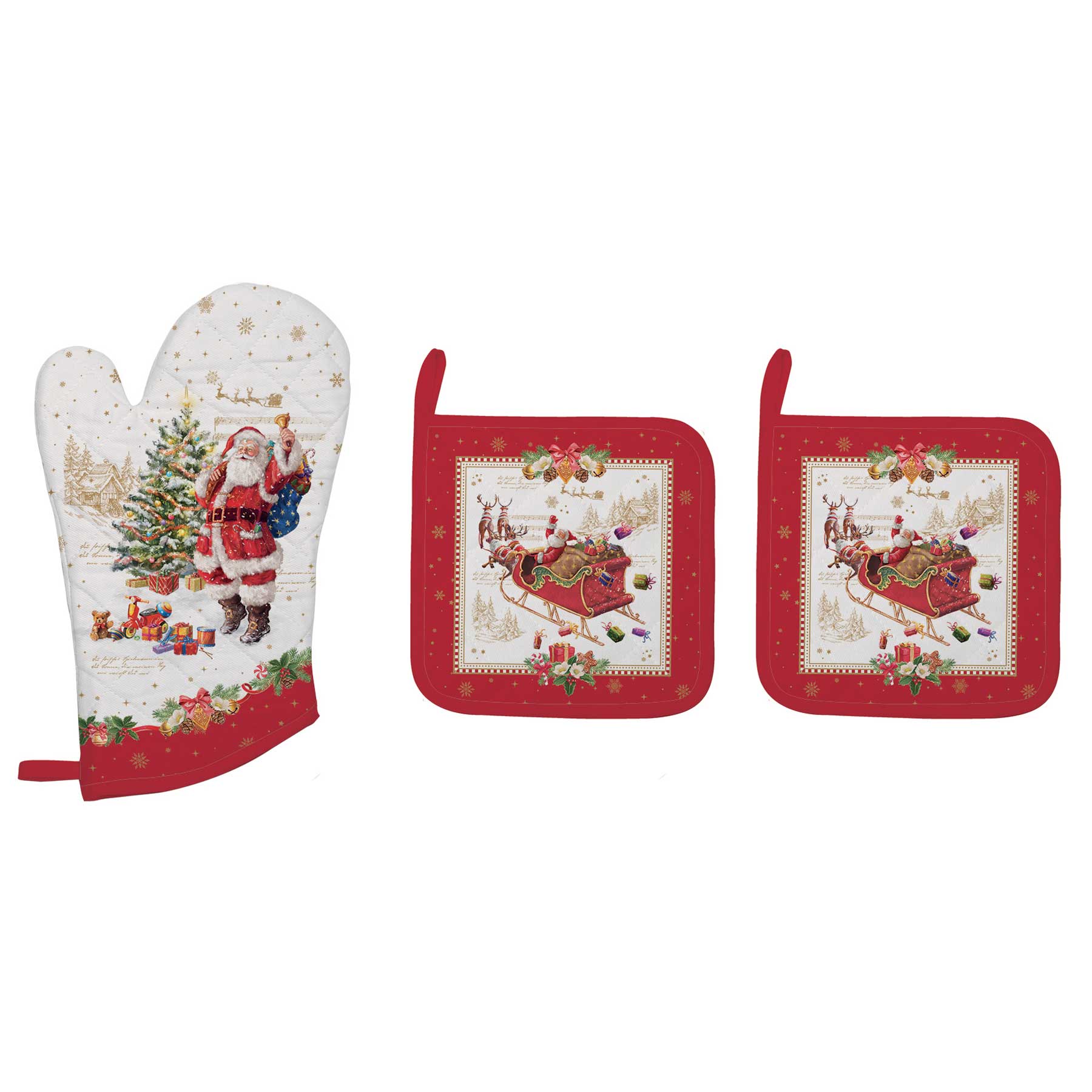 Edényfogó kesztyű Karácsonyi edényalátét és edényfogó kesztyű szett Christmas Memories