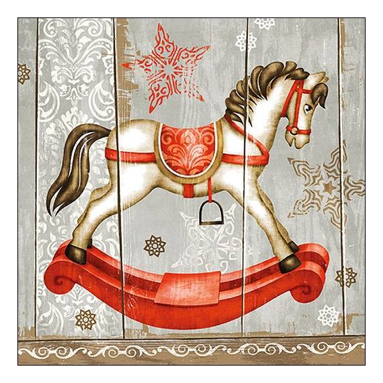 Szalvéta Karácsonyi hintalovas papírszalvéta Rocking Horse