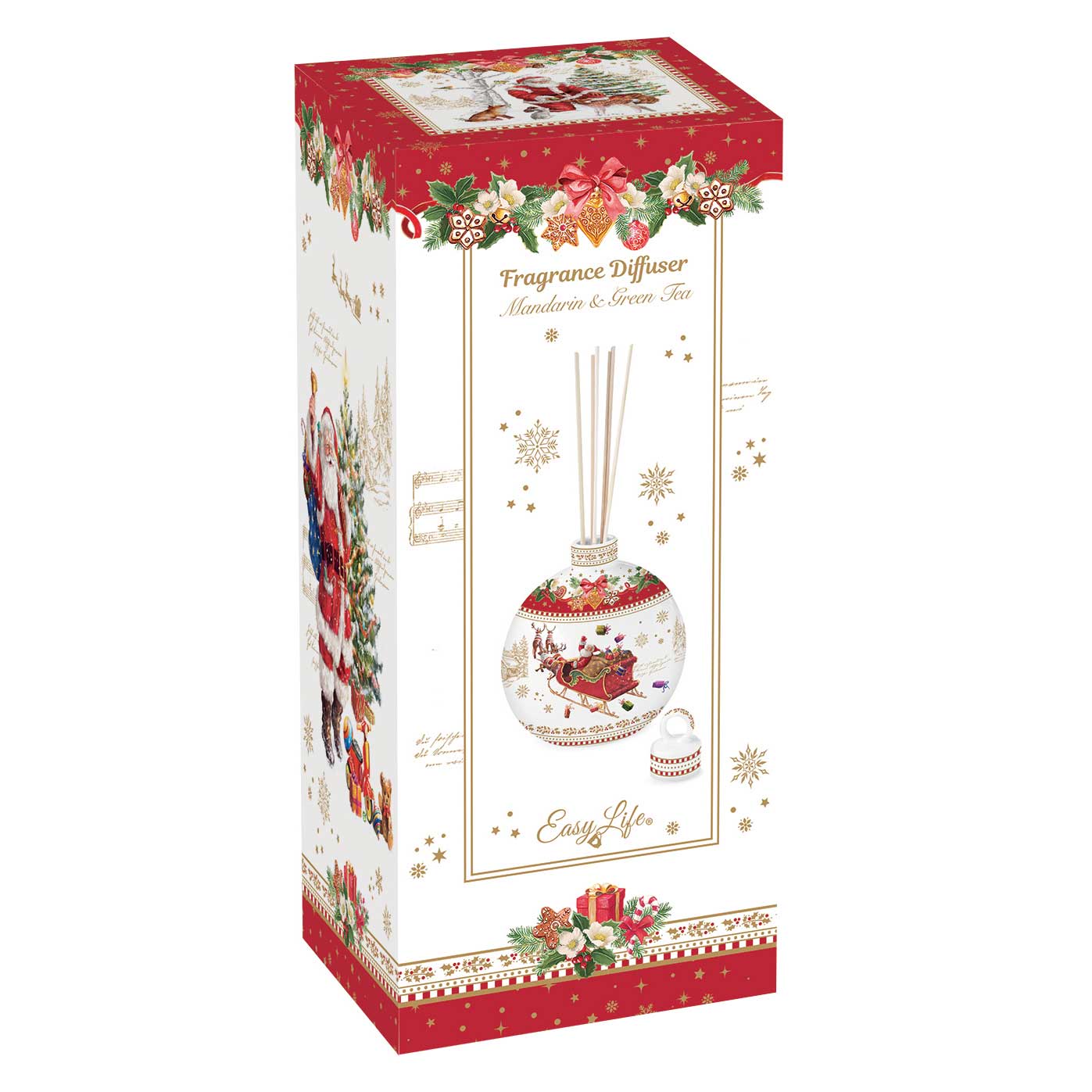 Levegőillatosító Karácsonyi Illatosító rattan pálcával mandarin zöldtea Christmas Memories
