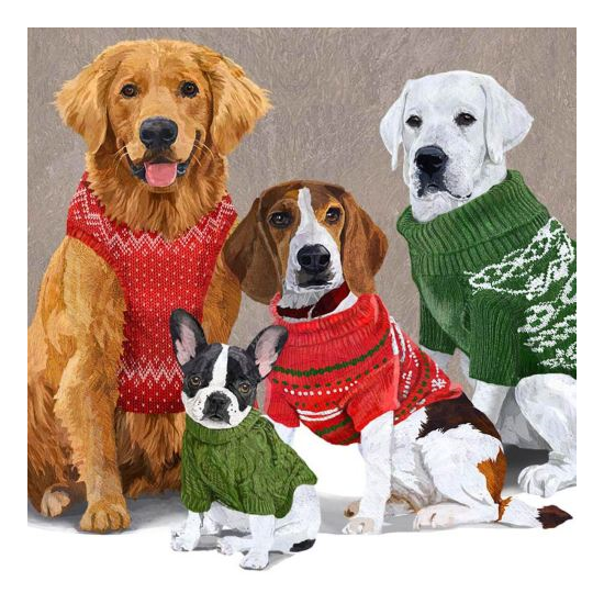 Szalvéta Karácsonyi kutyás papírszalvéta Sweet Dogs