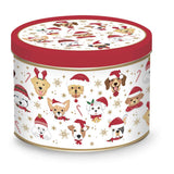 Bögre, csésze Karácsonyi kutyás porcelán bögre fém díszdobozban