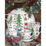 Bögre, csésze Karácsonyi manó porcelán reggeliző csésze aljjal Ready for Christmas