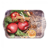 Tálca Karácsonyi műanyag kistálca Winter Apples