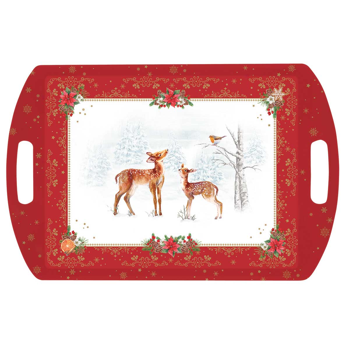 Tálca Karácsonyi Műanyag tálca 52x35cm Christmas Melody