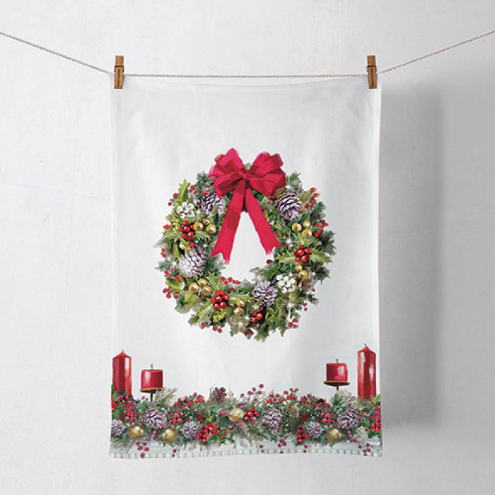 Konyharuha Karácsonyi pamut konyharuha Bow On Wreath