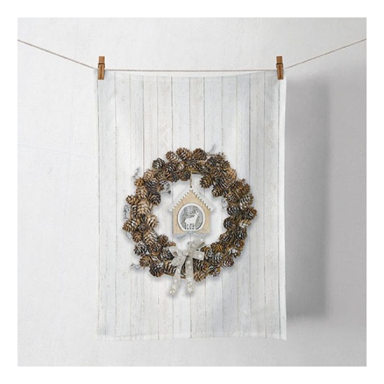 Konyharuha Karácsonyi pamut konyharuha Pine Cone Wreath 50x70cm