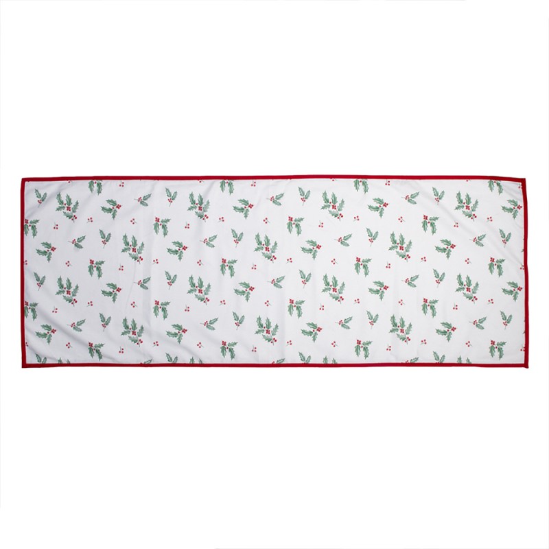 Asztali futó Karácsonyi pamut szarvasos, magyal mintás asztali futó, 50x140 cm Holly Christmas