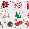 Szalvéta Karácsonyi papírszalvéta 33x33 cm Advent Calendar