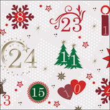 Szalvéta Karácsonyi papírszalvéta 33x33 cm Advent Calendar