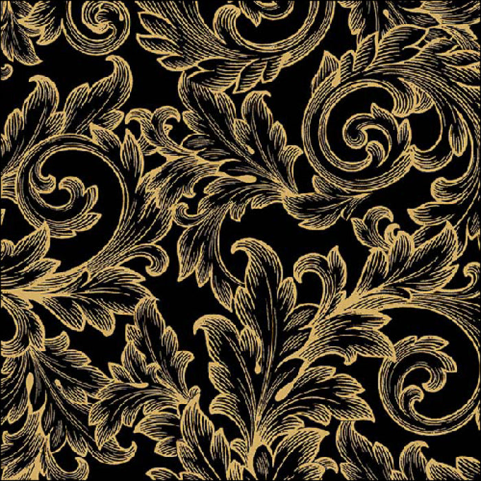 Szalvéta Karácsonyi papírszalvéta 33x33 cm Baroque Gold Black