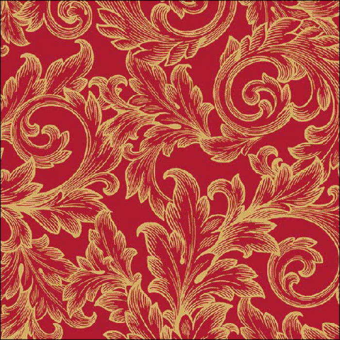 Szalvéta Karácsonyi papírszalvéta 33x33 cm Baroque Gold Red