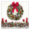 Szalvéta Karácsonyi papírszalvéta 33x33 cm Bow On Wreath